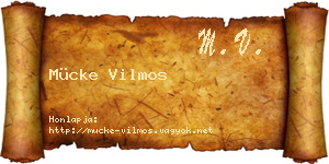 Mücke Vilmos névjegykártya